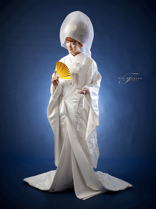 白無垢2014「ラインストーン 鶴と花白刺繍」